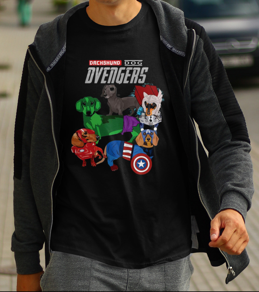 Dachshund Dog Dvengers Marvel-Inspired Hero Dogs T-Shirt