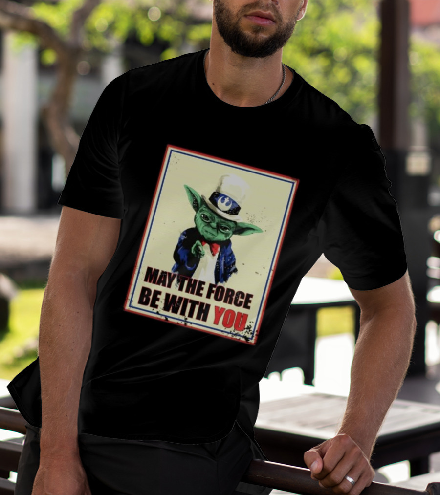 Baby Yoda May The Force Be With You Uncle Sam T-Shirt