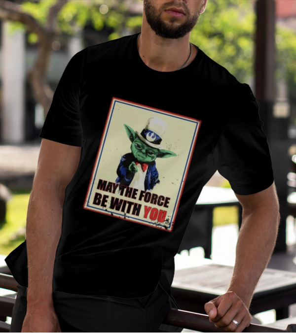 Baby Yoda May The Force Be With You Uncle Sam T-Shirt