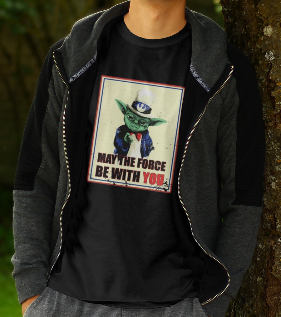 Baby Yoda May The Force Be With You Uncle Sam T-Shirt