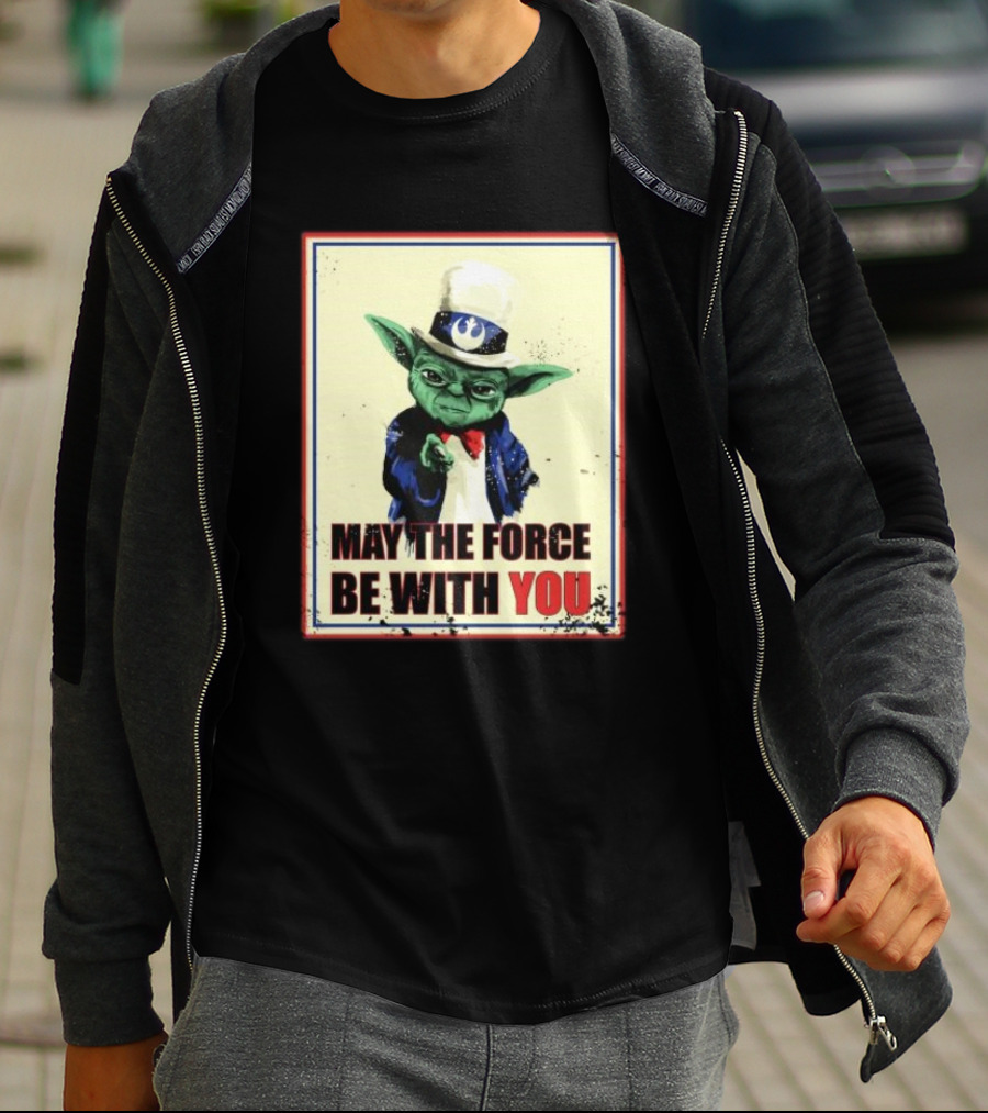 Baby Yoda May The Force Be With You Uncle Sam T-Shirt