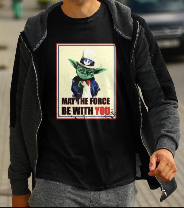 Baby Yoda May The Force Be With You Uncle Sam T-Shirt