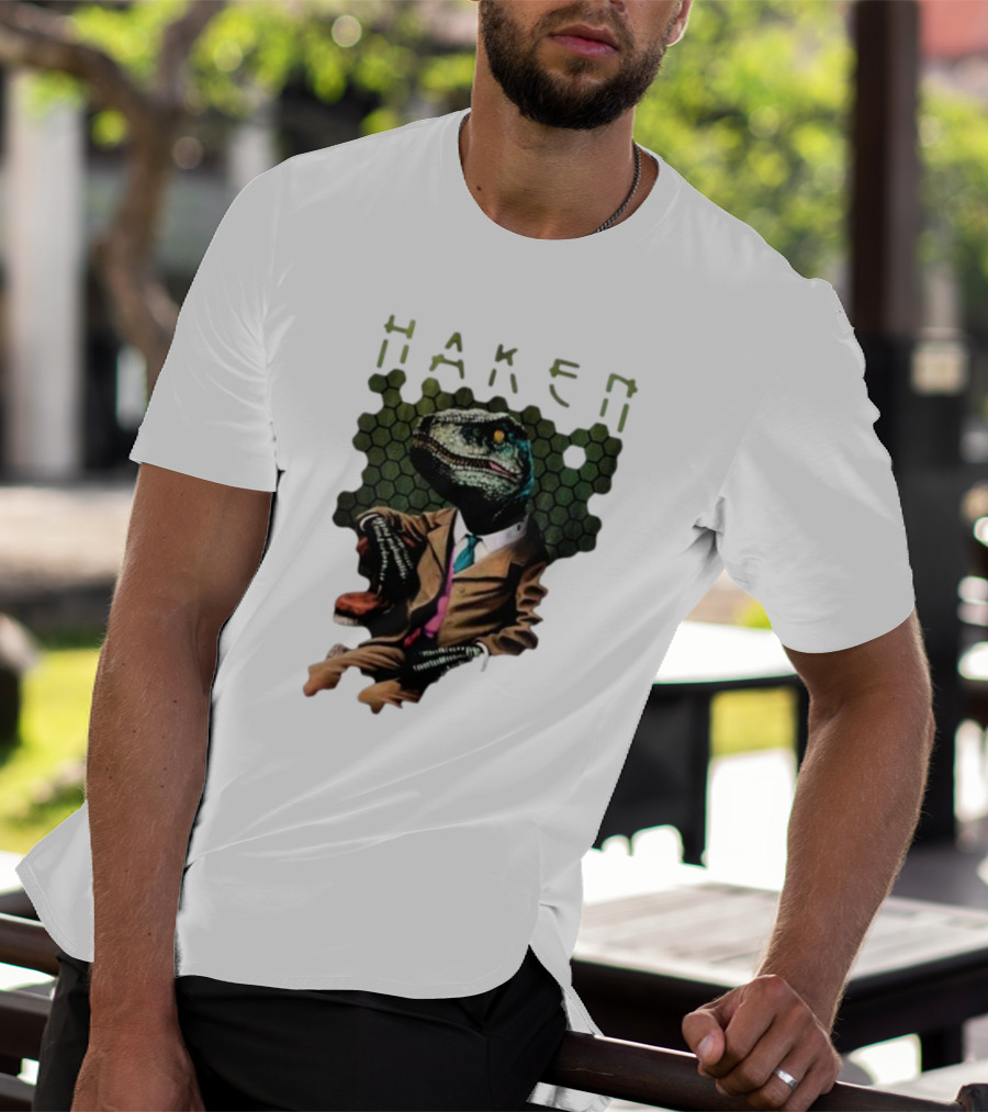 Haken Raptor Sophisticated Dinosaur In Suit T-Shirt