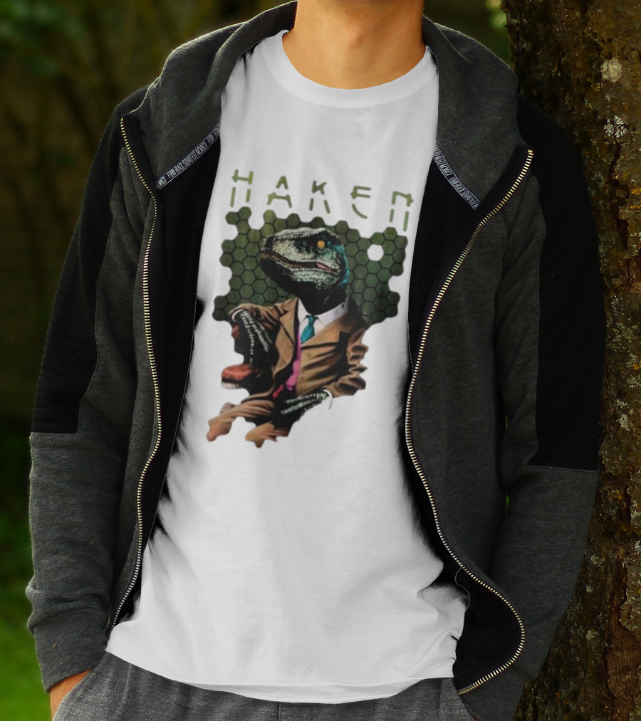 Haken Raptor Sophisticated Dinosaur In Suit T-Shirt