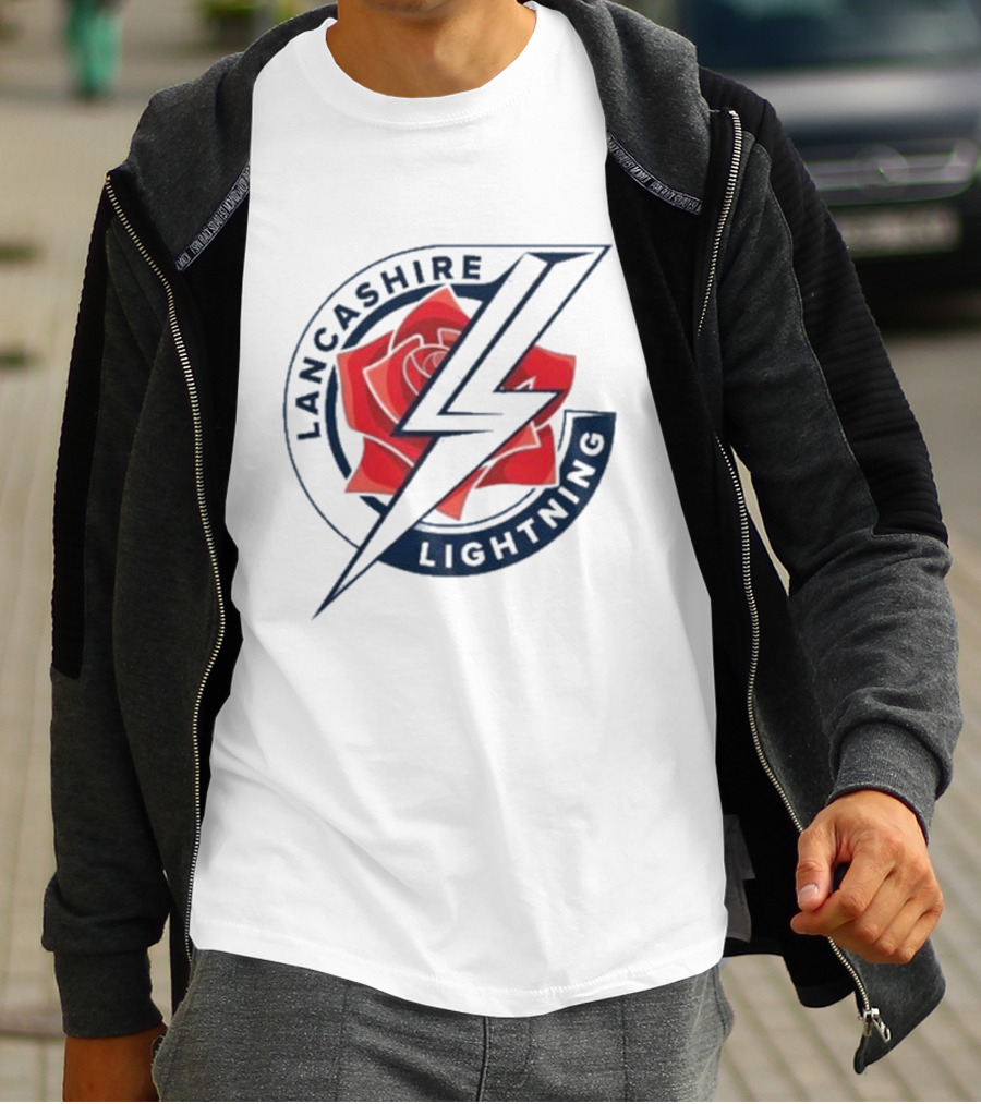 Lancashire Lightning Red Rose Emblem T-Shirt