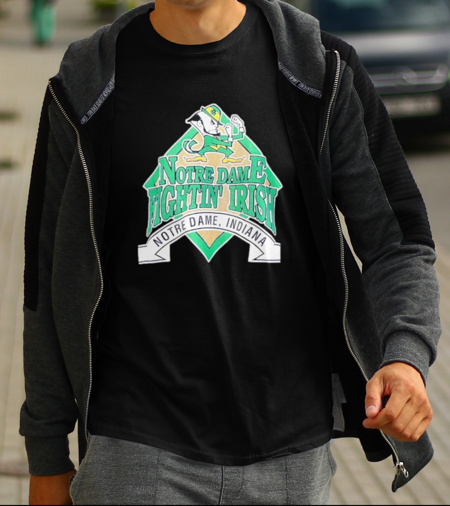 Notre Dame Fightin Irish Notre Dame Indiana Logo With Leprechaun T-Shirt