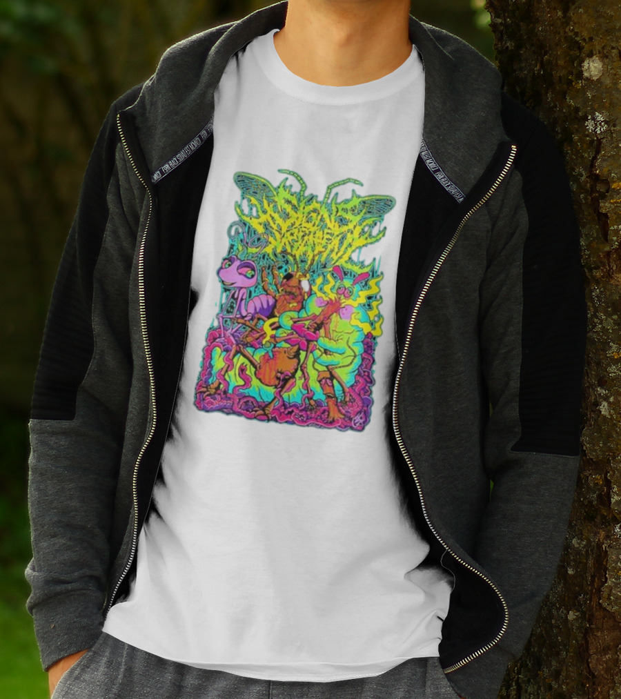 Signs Of The Swarm A Swarm’s Life Neon Psychedelic Insect Adventure T-Shirt
