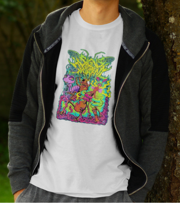 Signs Of The Swarm A Swarm’s Life Neon Psychedelic Insect Adventure T-Shirt