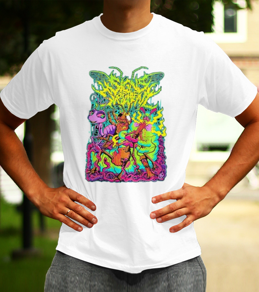 Signs Of The Swarm A Swarm’s Life Neon Psychedelic Insect Adventure T-Shirt
