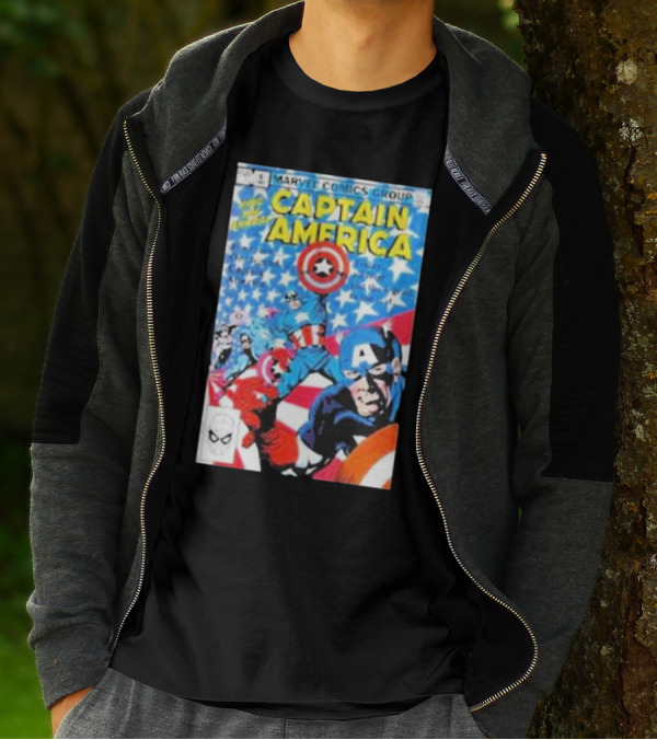 MARVEL COMICS GROUP CAPTAIN AMERICA VINTAGE COVER ROCKOFFTRADE MERCH T-Shirt