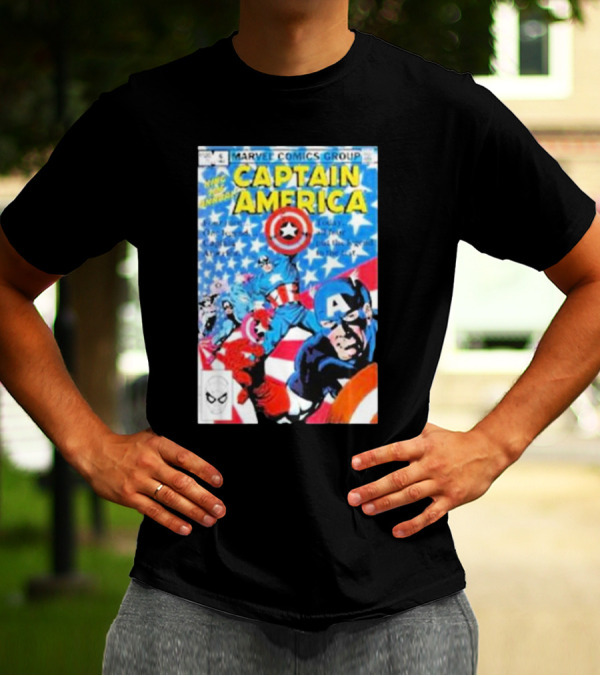 MARVEL COMICS GROUP CAPTAIN AMERICA VINTAGE COVER ROCKOFFTRADE MERCH T-Shirt