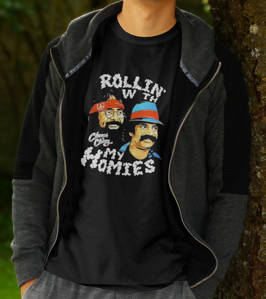 Rollin With My Homies Cheech Chong Retro Comedy Duo Iconic Look T-Shirt