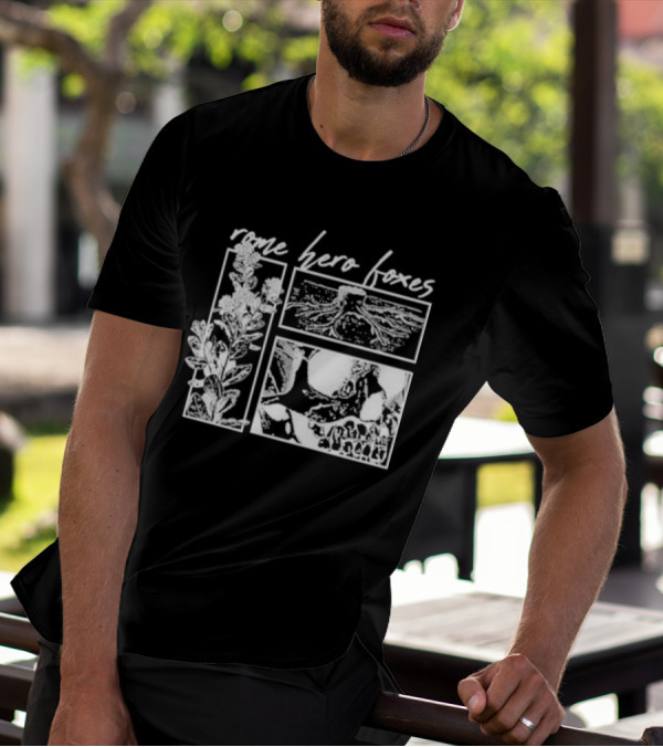Rome Hero Foxes Floral And Skull Roots T-Shirt