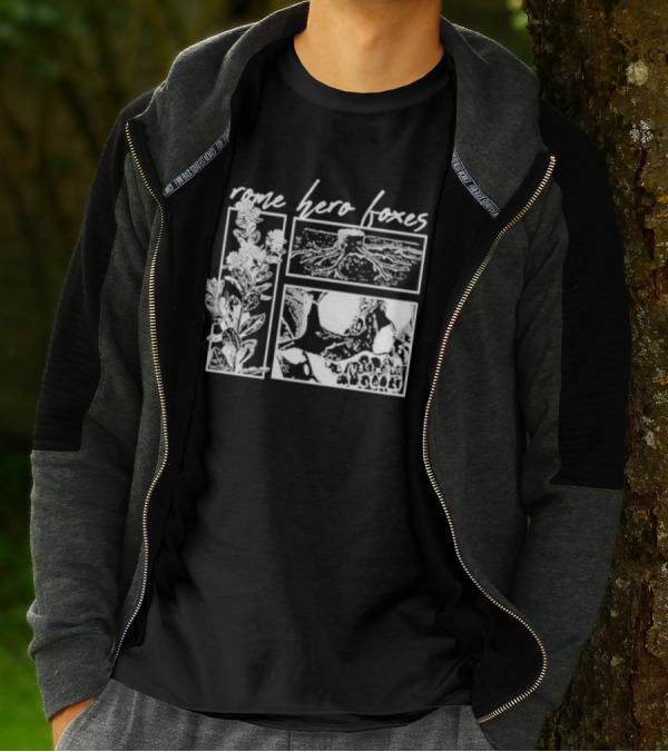 Rome Hero Foxes Floral And Skull Roots T-Shirt