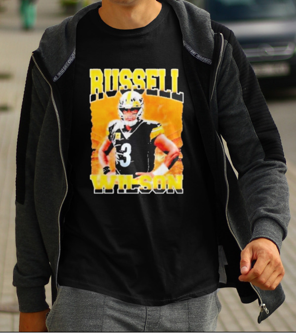 Russell Wilson Vintage Steelers Colors T-Shirt