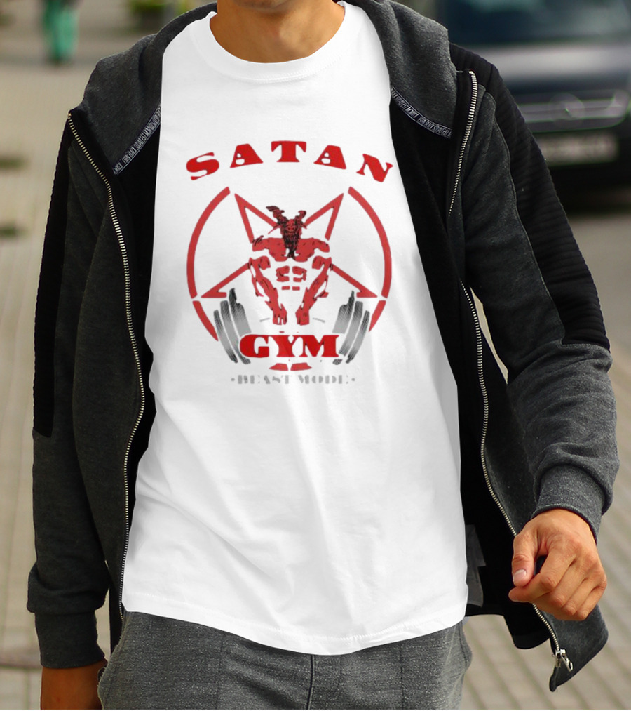 Satan Gym Beast Mode Pentagram Demon Weightlifting T-Shirt