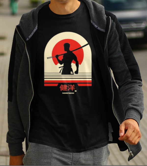 TAKEHIRO TOMIYASU 18 Retro Japanese Samurai T-Shirt