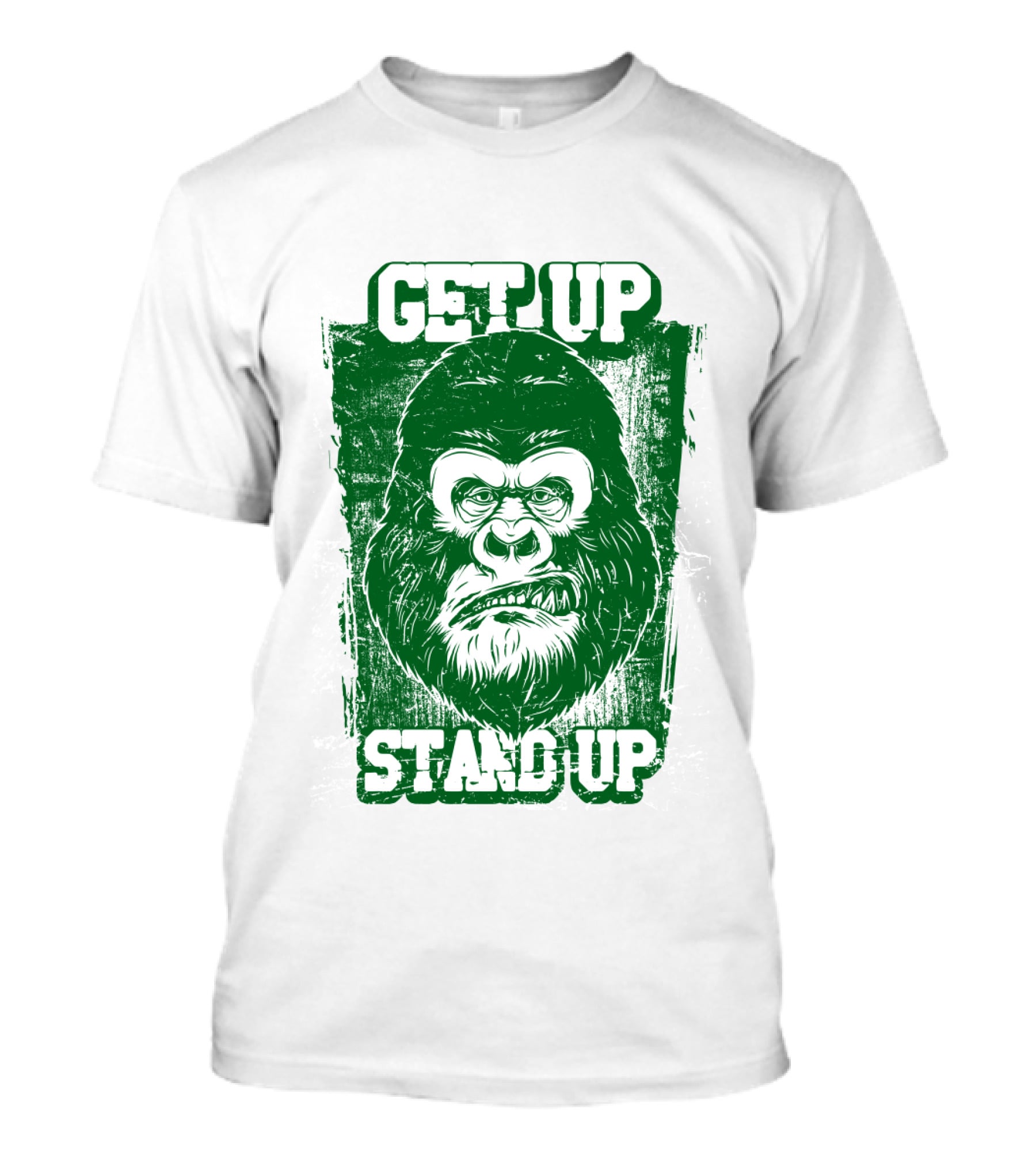 GET UP STAND UP Gorilla Face T-Shirt