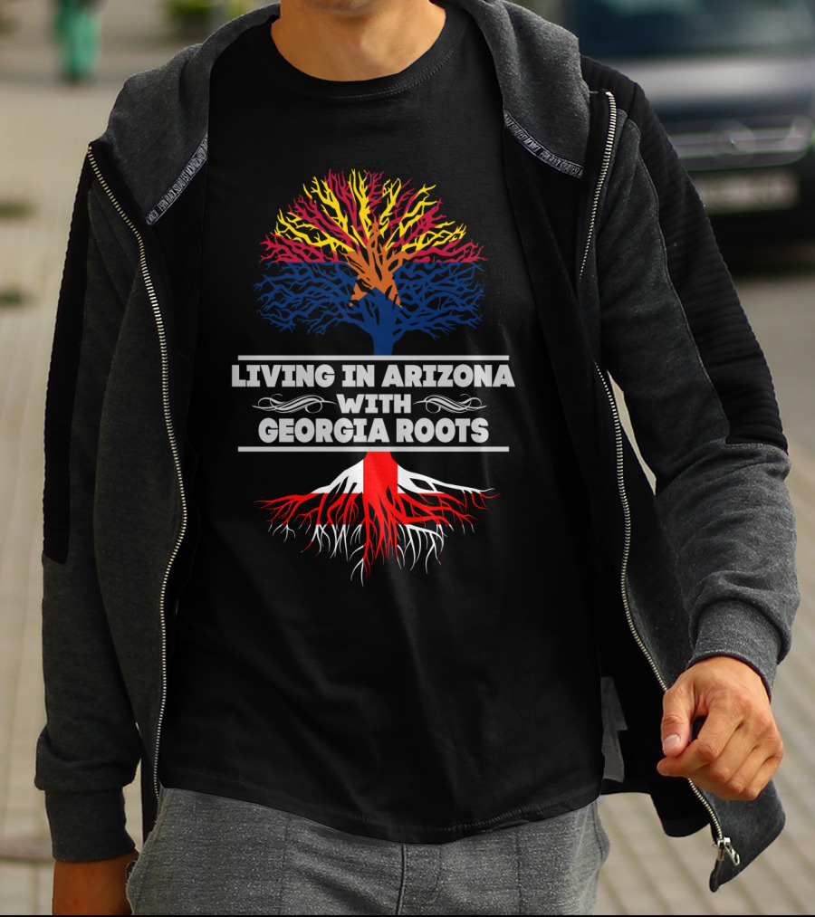 Arizona And Georgia Pride: Blending State Roots With Symbolic Tree T-Shirt