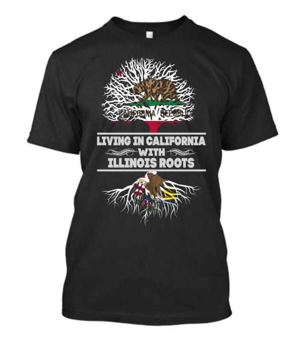 California Republic Bear Living In California With Illinois Roots Eagle T-Shirt
