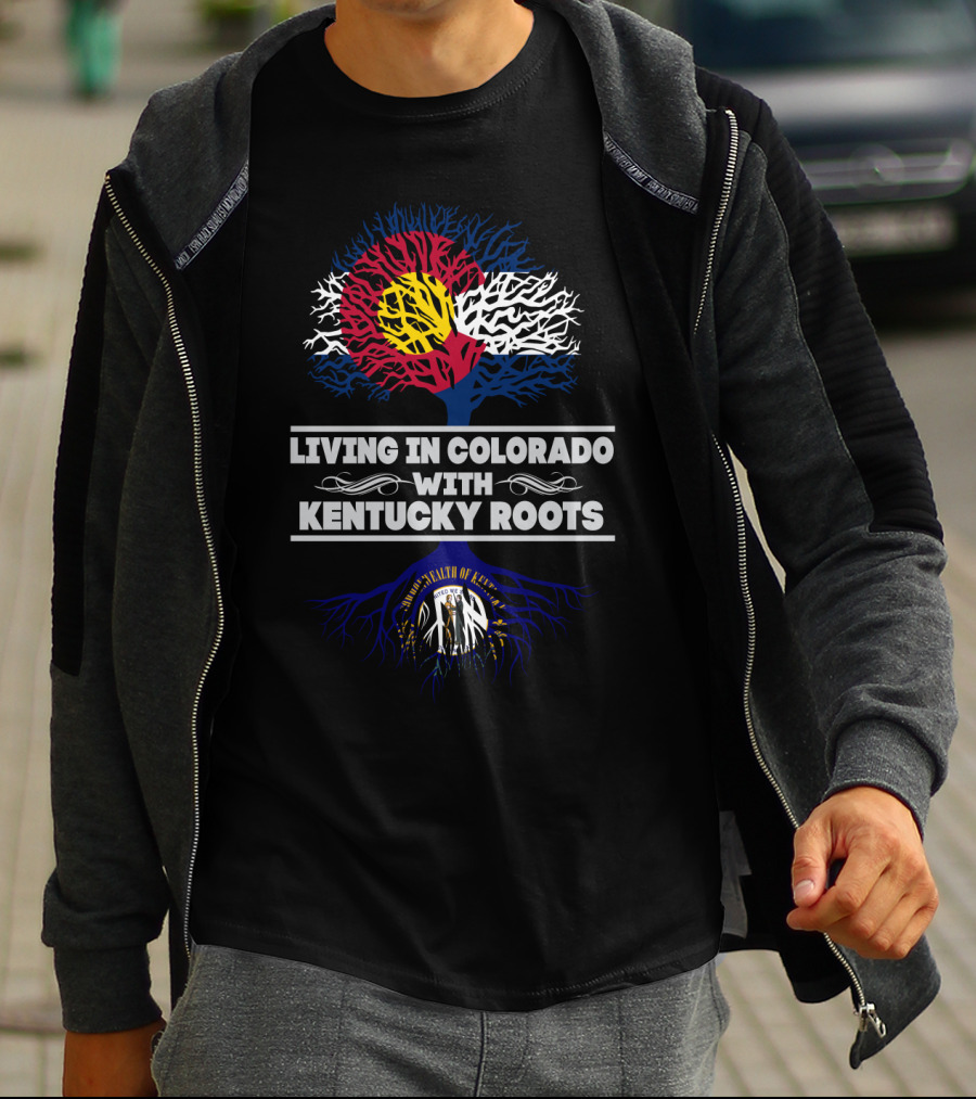 Colorado Flag Tree With Kentucky Roots And Commonwealth Emblem T-Shirt