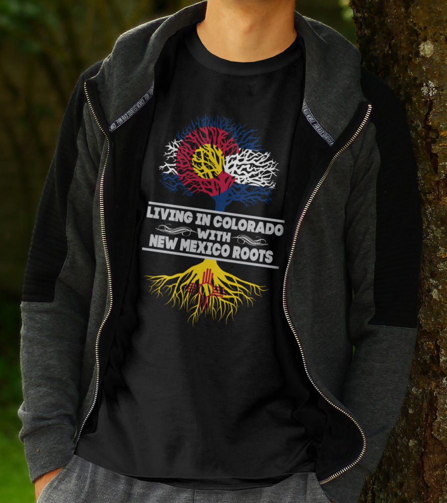 Colorado Flag Heritage With New Mexico Roots Tree Symbolism T-Shirt