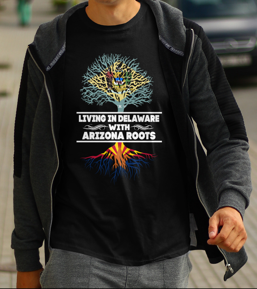 Tree Symbolizing The Connection Of Living In Delaware With Arizona Roots T-Shirt