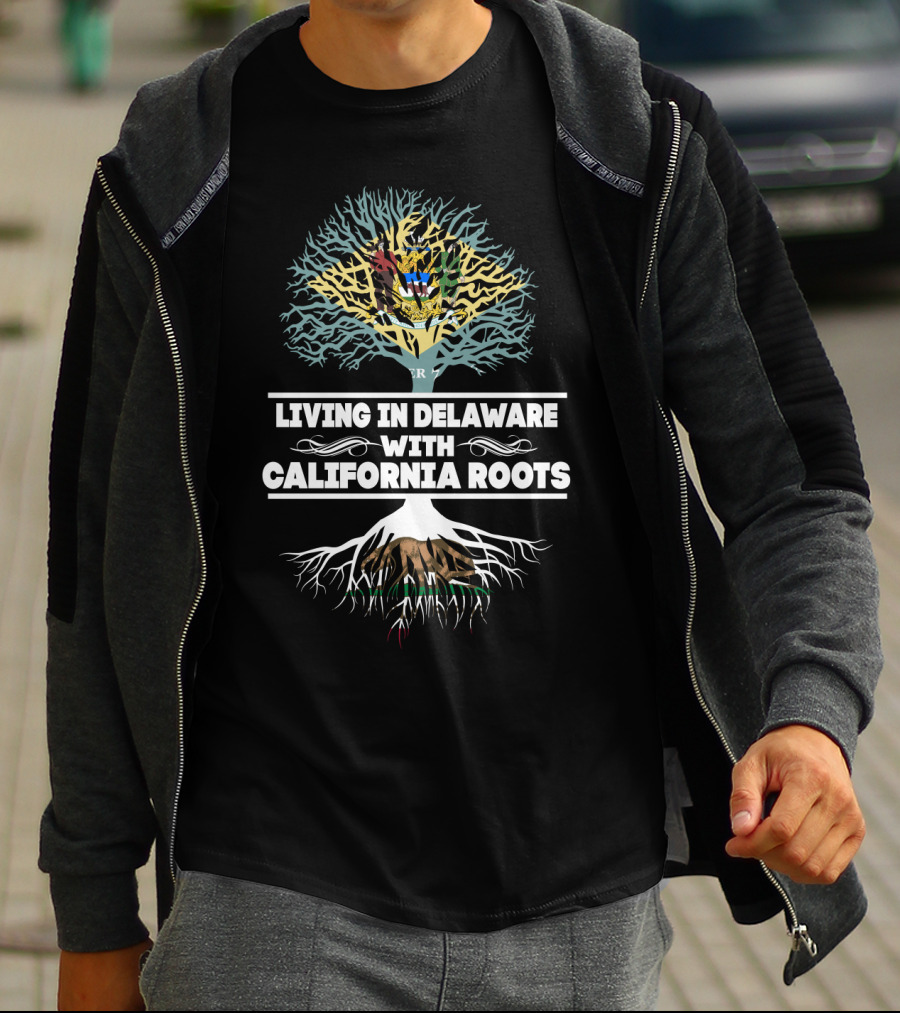 Delaware Life With California Heritage Tree And State Symbols T-Shirt