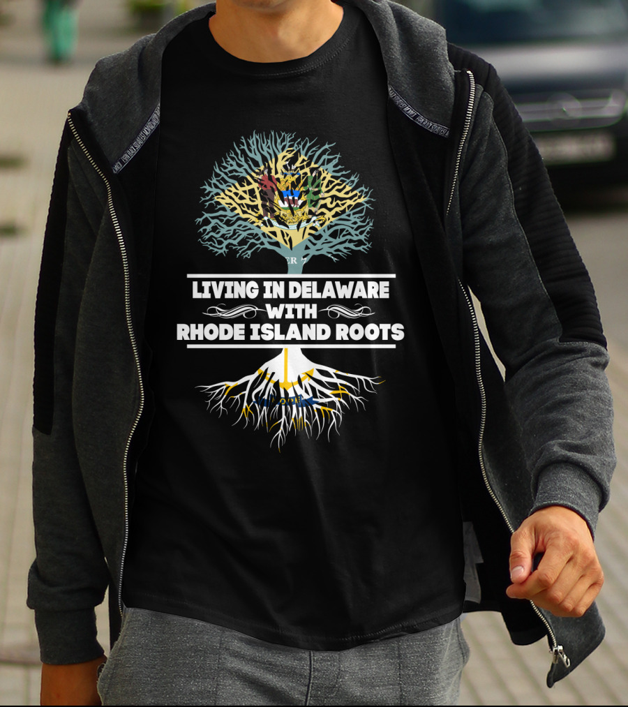 Living In Delaware With Rhode Island Heritage Tree T-Shirt