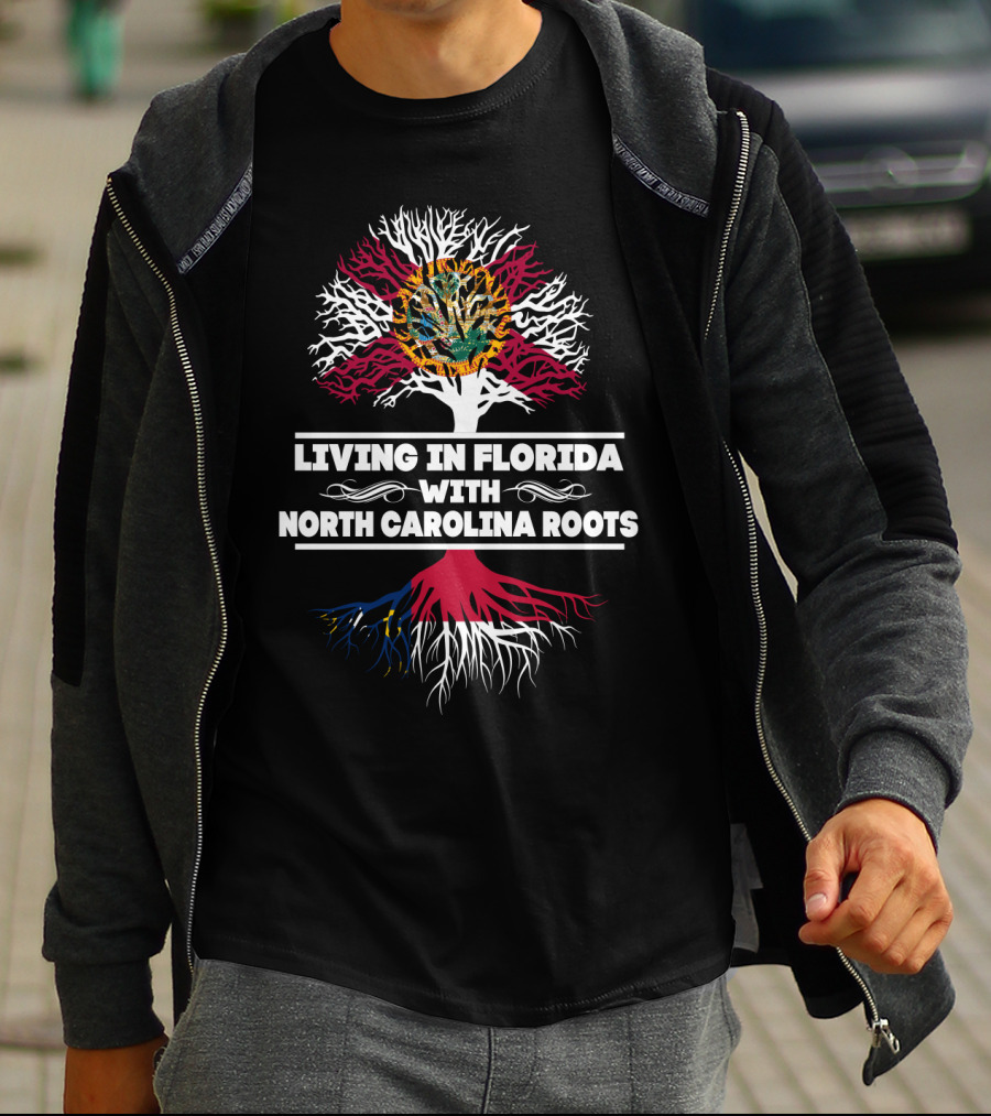 Florida Life With North Carolina Heritage Tree T-Shirt