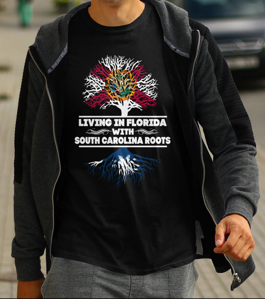 Florida Tree With South Carolina Roots Design Featuring State Flag Influence T-Shirt