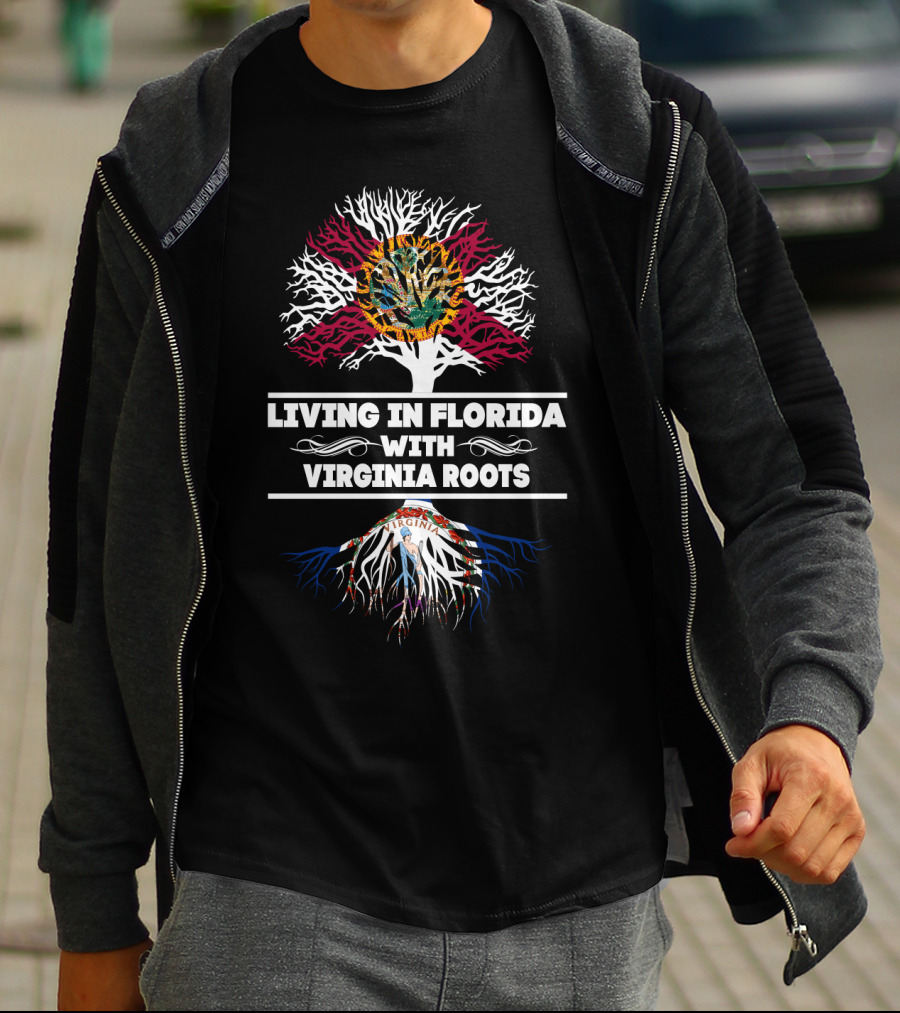 Florida Residency Embracing Deep Virginia Roots With State Symbols T-Shirt