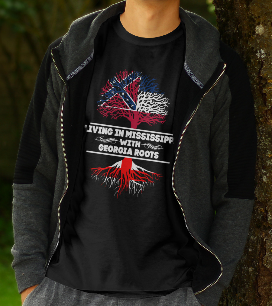 Mississippi State Flag Tree Symbolizing Georgia Roots Connection T-Shirt