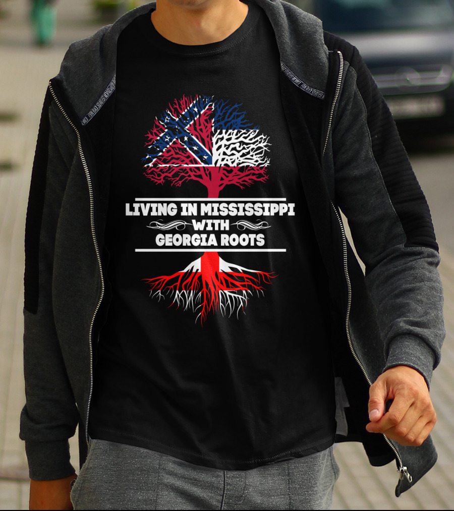 Mississippi State Flag Tree Symbolizing Georgia Roots Connection T-Shirt