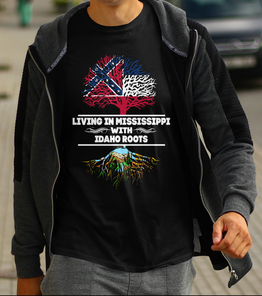 Mississippi Life With Deep Idaho Roots And State Flag Symbolism T-Shirt