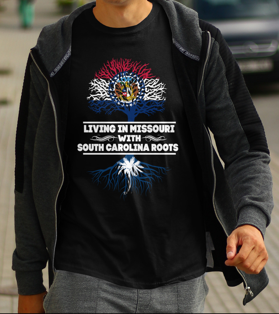 Missouri State Pride With South Carolina Roots Tree T-Shirt