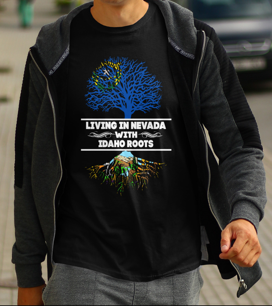Nevada Life With Deep Idaho Roots Featuring Vibrant Tree T-Shirt