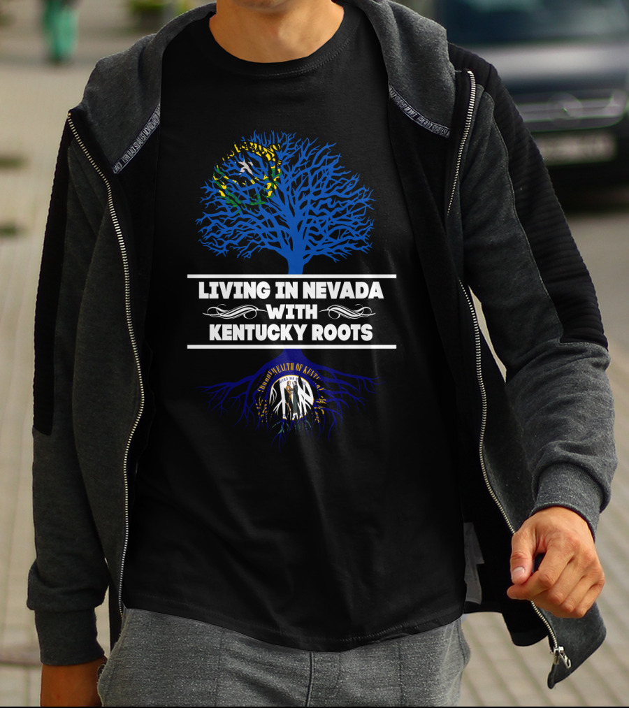 Nevada Living With Deep Kentucky Heritage Featuring State Tree And Seal T-Shirt