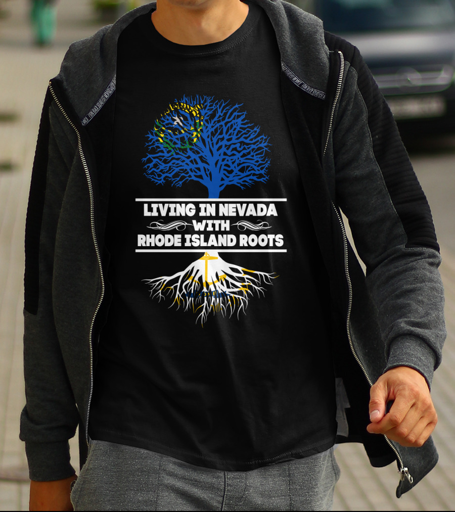 Nevada Resident With Deep Rhode Island Heritage Featuring Vibrant Tree T-Shirt