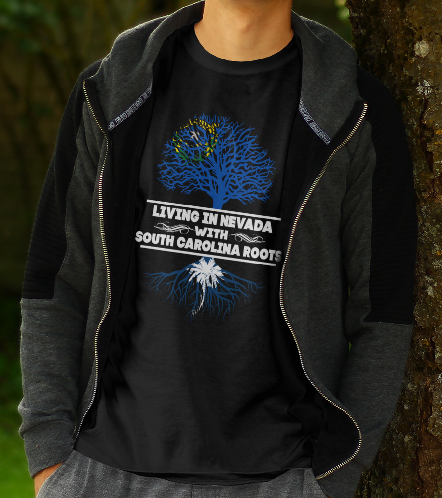 Nevada Living South Carolina Roots Blue Tree Flag T-Shirt