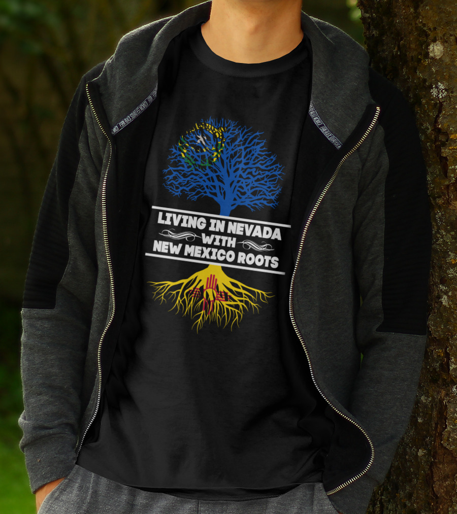 Nevada Life With New Mexico Heritage Featuring Dual-Color Tree T-Shirt