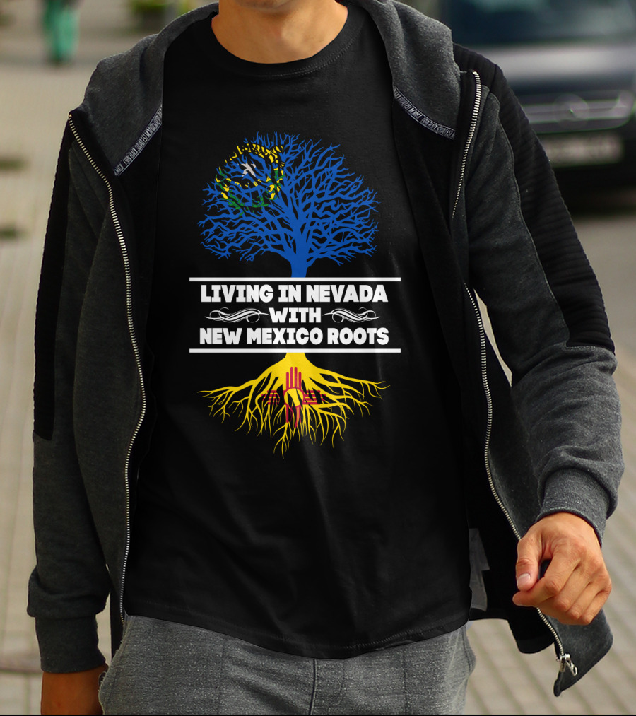 Nevada Life With New Mexico Heritage Featuring Dual-Color Tree T-Shirt