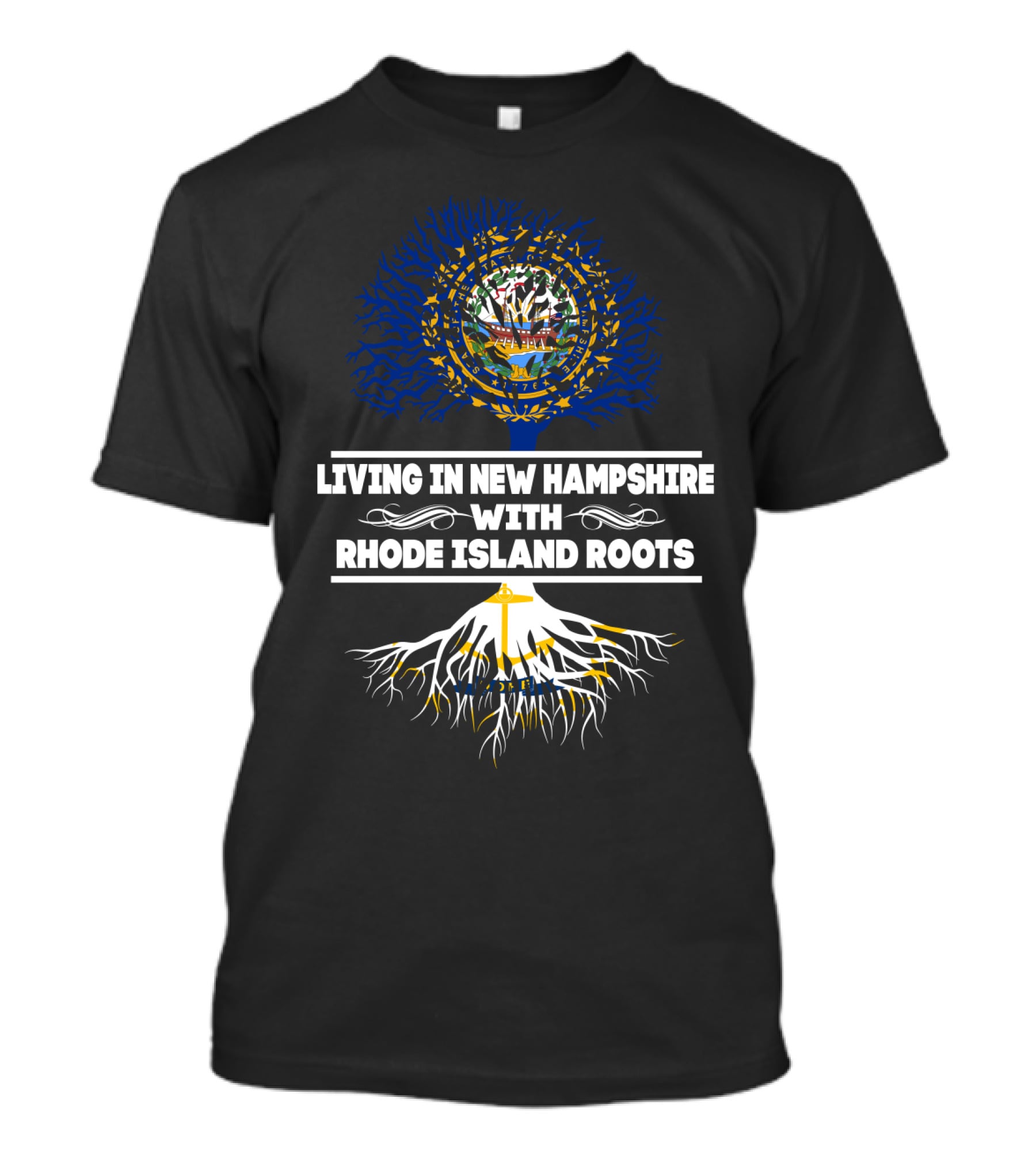 New Hampshire Living With Deep Rhode Island Heritage Tree T-Shirt