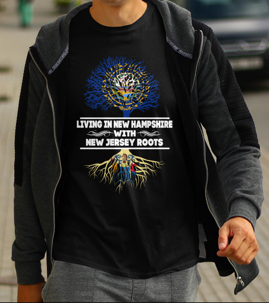 New Hampshire Living New Jersey Roots Tree With State Symbols T-Shirt