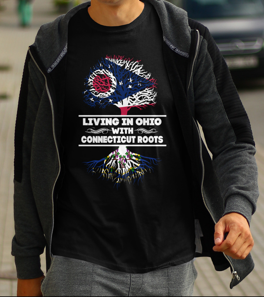 Ohio Pride With Deep Connecticut Heritage Roots Tree T-Shirt