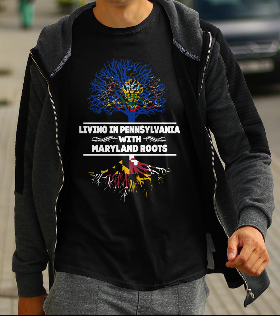 Pennsylvania Heritage With Deep Maryland Roots Celebrated In Symbolic Tree T-Shirt