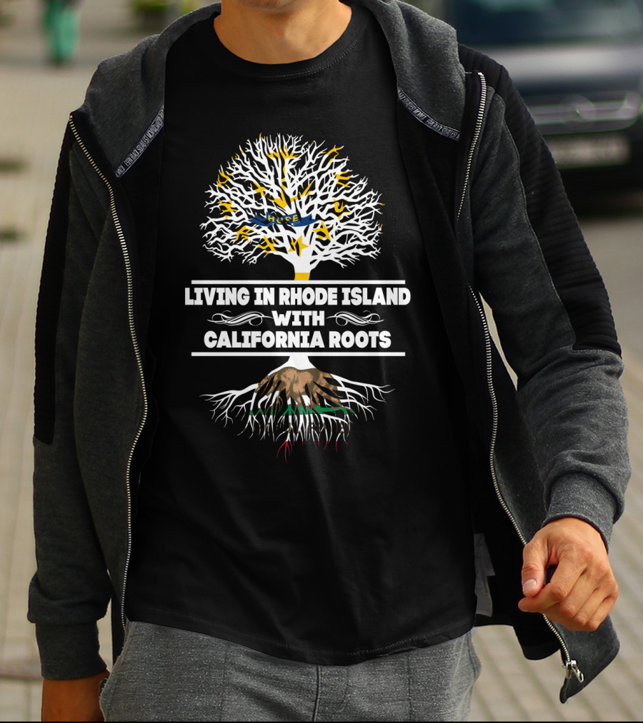 Rhode Island Lifestyle Blending With California Heritage Tree T-Shirt