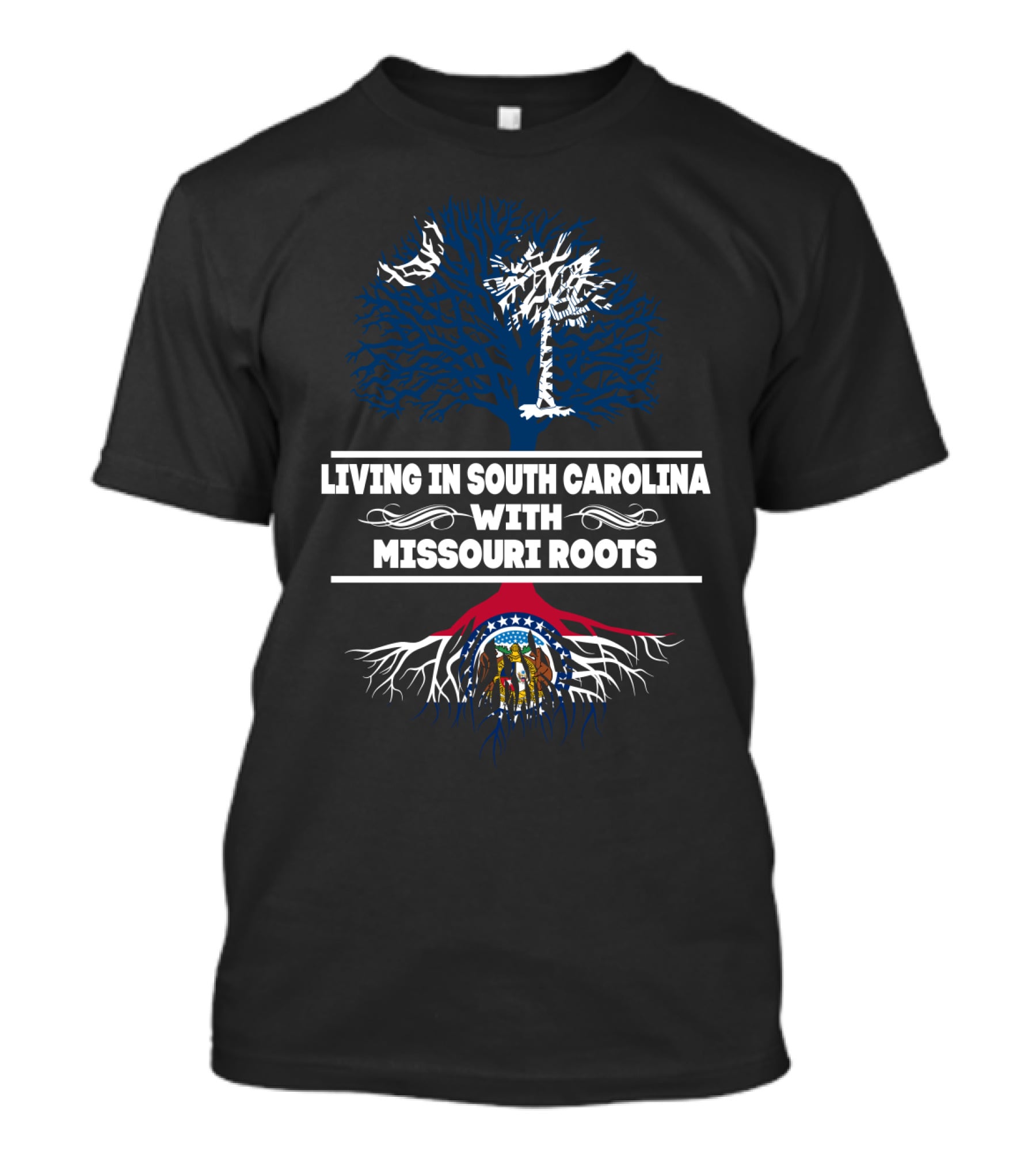 Living In South Carolina With Missouri Roots Emphasized By State Symbols T-Shirt