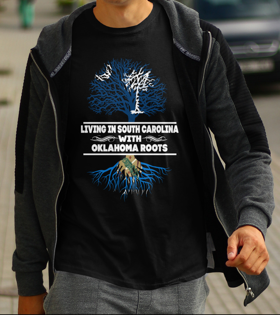 South Carolina Living With Deep Oklahoma Roots Featuring State Symbols T-Shirt