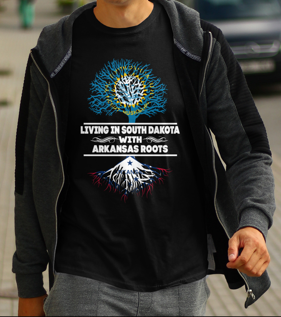 Living In South Dakota With Arkansas Roots Mount Rushmore Tree And Natural Heritage Connection T-Shirt